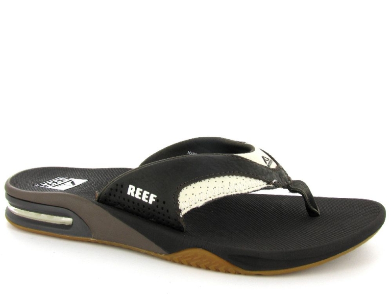 reef leather fanning slippers