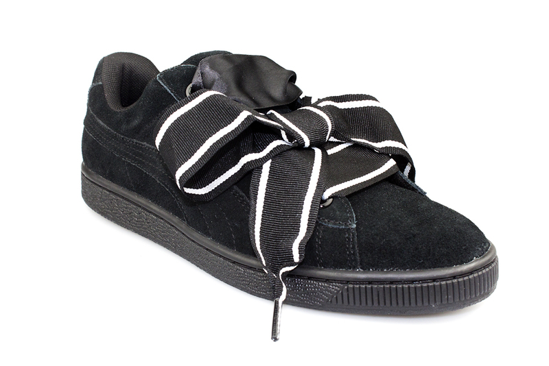 zwarte puma sneakers suede heart satin