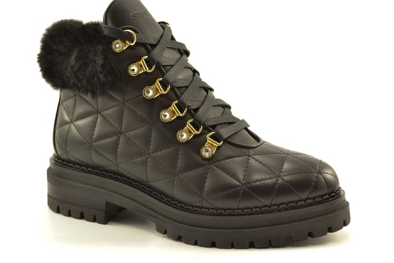 Stokton Boot BLK74-COMBI Taupe Lak-Suede/Gou Combi - Bormans Modeschoenen