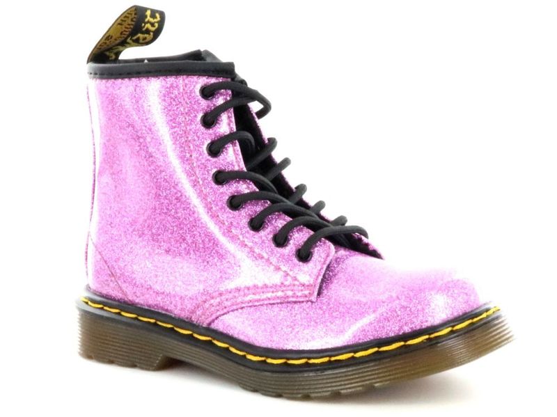 dr martens dark pink coated glitter