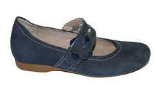 Suede goat d.blauw combi