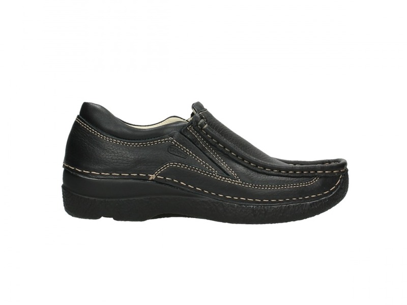 Wolky Mocassins 06206 Roll Sneaker 70000 zwart geprint leer - Schoenen.nl