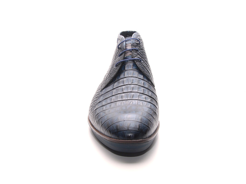 Schoenen Floris van Bommel slangenleer donkerblauw