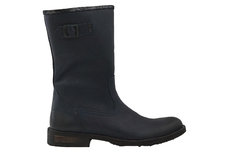 Blauw leer