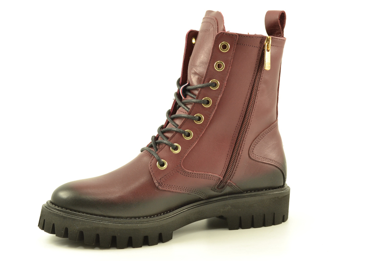 zwarte tommy hilfiger veterboots shaded th bootie