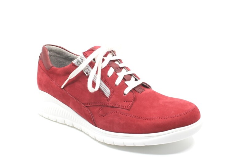 Durea 6242 K veter schoen rits groen nubuck - Alleen bij Past Schoenen